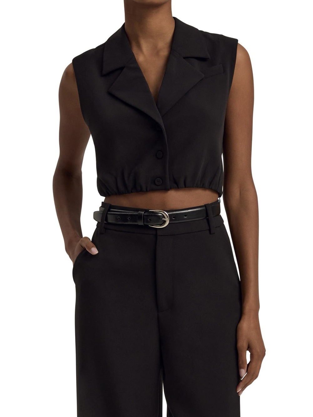 Favorite Daughter the Audrey Crop Vest Black size XS
